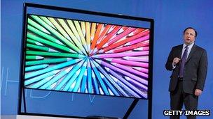 Samsung ultra-high definition TV on display