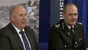 Patrick Geenty, Chief Constable for Wiltshire Police (r) and PCC Angus Macpherson