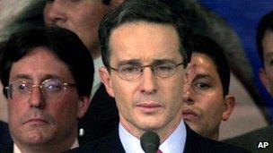 Colombia's former president Alvaro Uribe