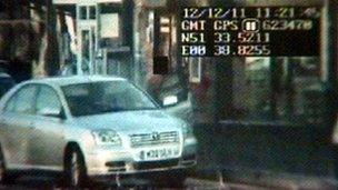 CCTV footage of Susan Hatton's car in the bus stop in Leigh-on-Sea