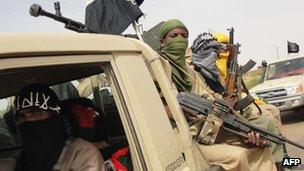 Archive image of fighters from the Islamist group Ansar Dine in northern Mali, August 2012