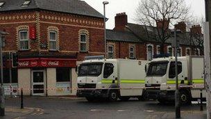 The road was sealed off as Army bomb disposal officers were called to the scene