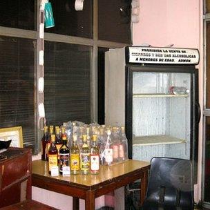Empty fridges in a Havana cafe