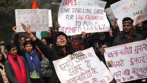 Anti-rape protest in Delhi on 3 Jan 2012