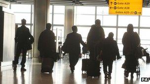 Passengers prepare to depart from Heathrow Terminal 5