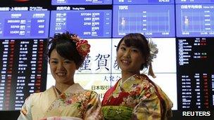New Year opening ceremony at the Tokyo Stock Exchange