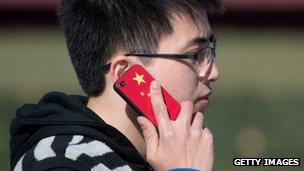 Chinese mobile phone user