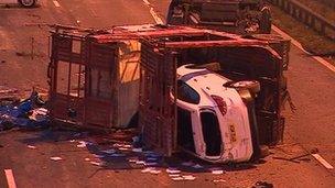 A2 closed near Gravesend after car transporter crash BBC News