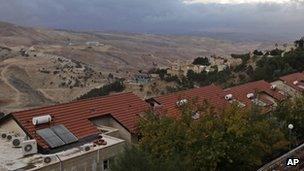 The controversial E1 area in the West Bank which has been earmarked for settlement expansion (as seen from Maale Adumim)