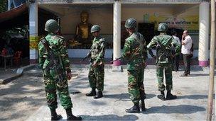 Tight security around damaged Buddhist temples