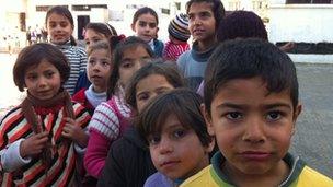 Children of displaced families in Homs