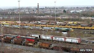 Toton sidings, site of the proposed new station