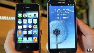 Apple and Samsung phones