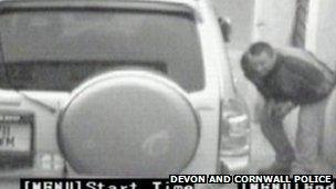 Roger Moore's fake CCTV picture. Pic: Devon and Cornwall Police