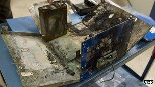 Damaged battery of the Japan Airlines 787 plane