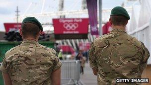 Soldiers at the Olympic Park on