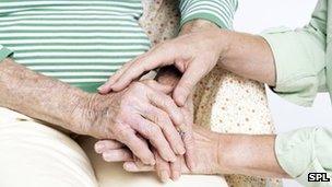Hands of an elderly person