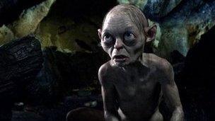 Gollum in a scene from The Hobbit: An Unexpected Journey