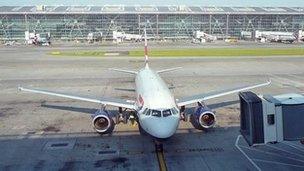 An aeroplane at Heathrow Airport