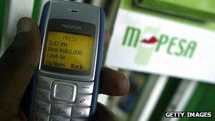 M-Pesa on a Nokia mobile