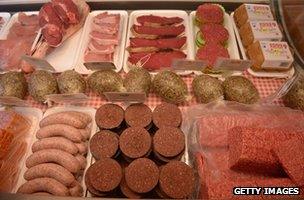 Meat at butchers
