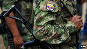 Member of the Revolutionary Armed Forces of Colombia (Farc) in Cauca (15 February 2013)