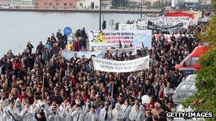 Anti-gold mine protesters in Thessaloniki (24 November 2012)