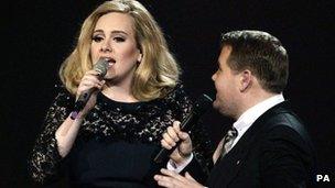 Adele at the 2012 Brit Awards