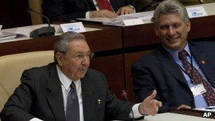 Raul Castro and Miguel Diaz-Canel Bermudez. Photo: 24 February 2013