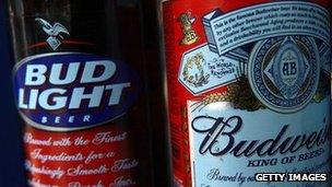 Budweiser and Bud light bottles