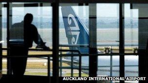 An Air New Zealand plane at Auckland International airport