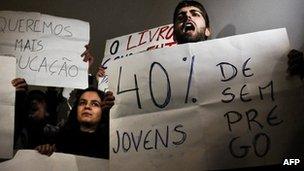 Protest against austerity and youth unemployment in Portugal