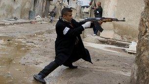 Syrian opposition fighter in Aleppo