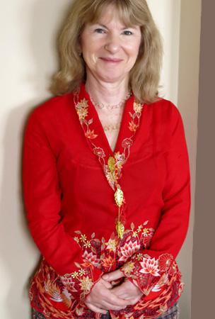 Judith Kampfner wearing kebaya top
