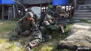 Malaysian soldiers in Sabah province (7 March 2013)
