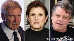Harrison Ford, Carrie Fisher and Mark Hamill as they are today