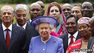 Queen with Commonwealth heads