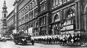 Nazi parade in Vienna after 1938 Anschluss