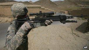 US soldier in Wardak province, April 2009