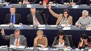 MEPs voting in Strasbourg - file pic