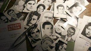 Photographs of those who disappeared during Argentina's military dictatorship