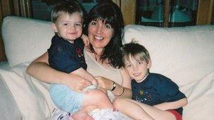 Michele-Marie Roberts and her sons Calum and Corey
