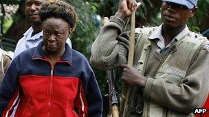 Zimbabwean human rights activist Jestina Mukoko arriving at a magistrate's court in Harare on 24 December 2008
