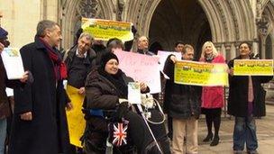 Barnet residents outside the Royal Courts of Justice