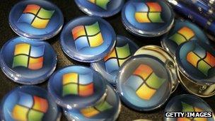 Microsoft logo on badges