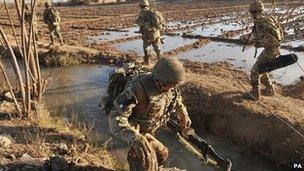 British troops in the Nahr-e Saraj district of Helmand province in January 2012