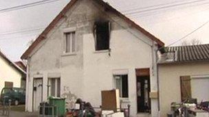 House in Saint-Quentin damaged by fire (31 Mar 2013)
