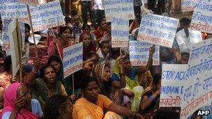 Activists demonstrate against Novartis in New Delhi - July 2012