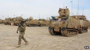 20-tonne armoured Warthog trucks in Afghanistan, taken 25/02/2013