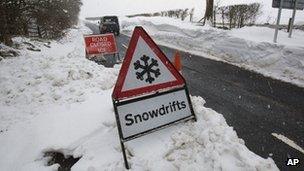 Snow drifts near Colne, Lancashire (27/3/13)